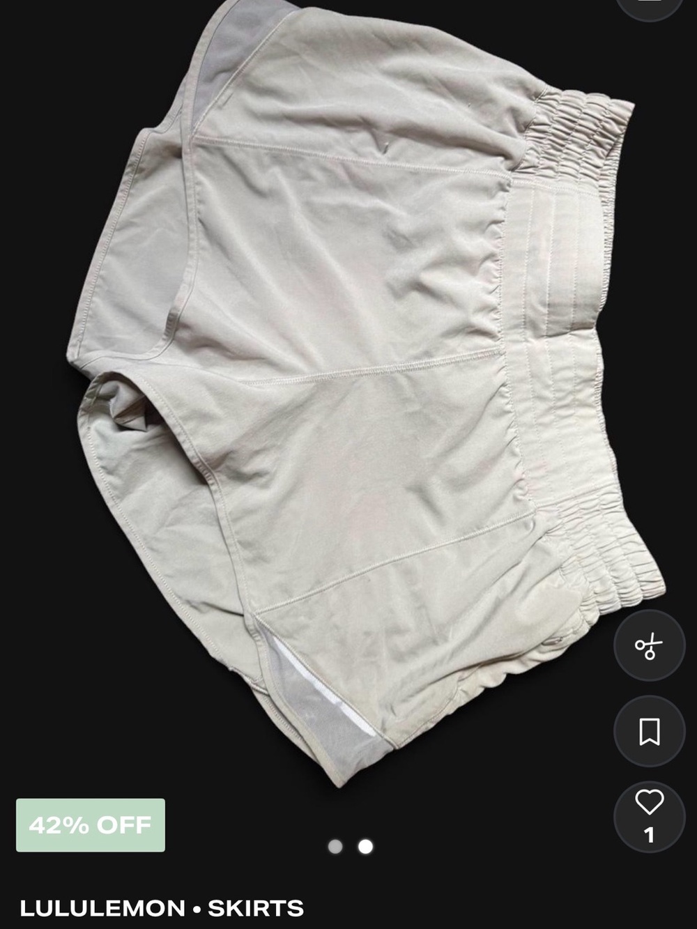 lululemon athletica Light Beige Athletic Shorts